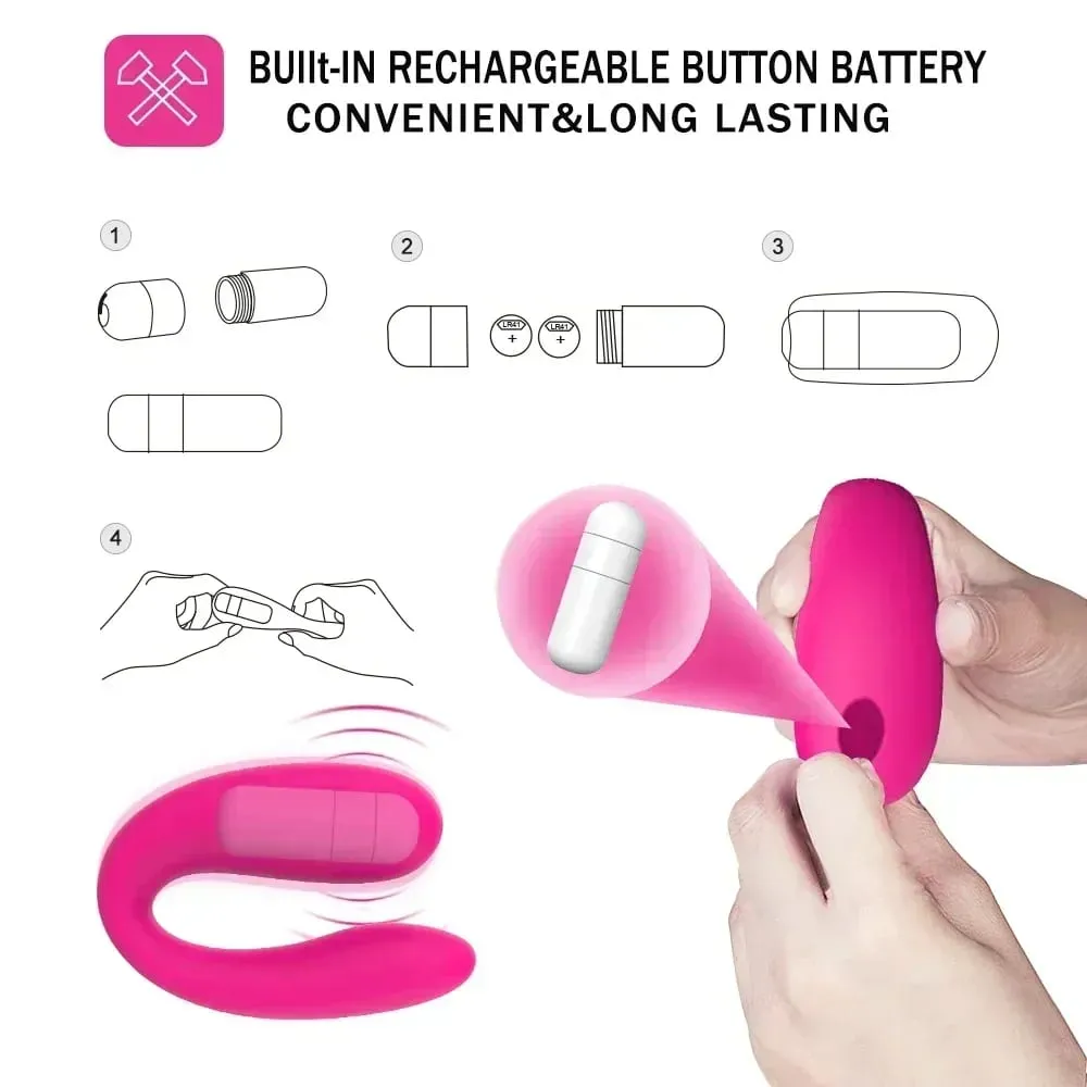 U-Shape Clitoral Stimulator Wearable Female Vaginal Vibrator G-spot Massager Small Powerful Bullet Vibrator Portable Sex Toys — image 4