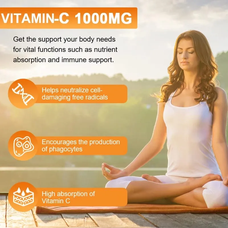 Vitamin C Supplement for Immune Support & Antioxidant Protection Vegan Friendly Non-GMO Gluten Free 30/60/120 Capsuels — image 4