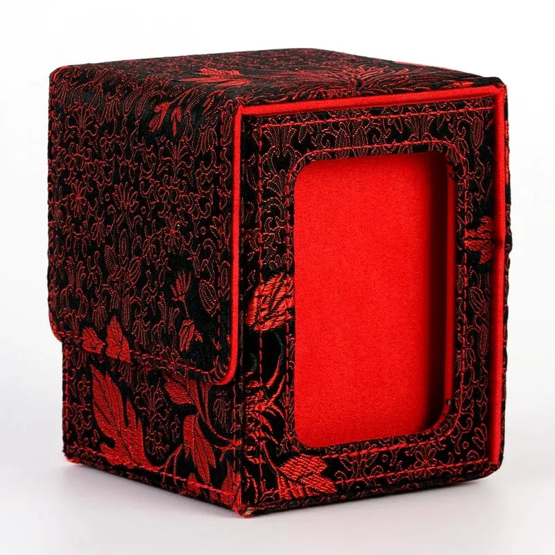 100+ Θήκη Deck Box για κάρτες συναλλαγών με παράθυρο οθόνης Flower Series TCG Game Magnetic Close Card Organizer Storage Box Δώρο