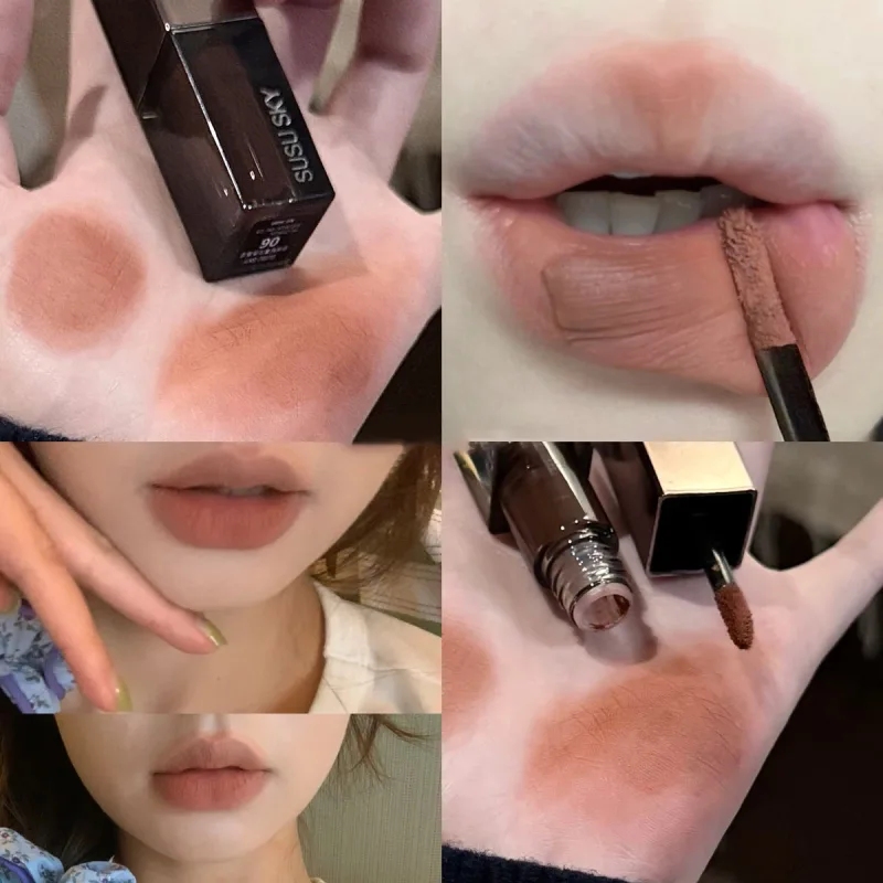 Αδιάβροχο Punk Gothic ματ μαύρο κραγιόν Μωβ Lipgloss Μακιγιάζ Mousse Lip Mud Σκούρο κόκκινο καφέ Κραγιόν Αντικολλητικό Cup Lip Tint — image 10