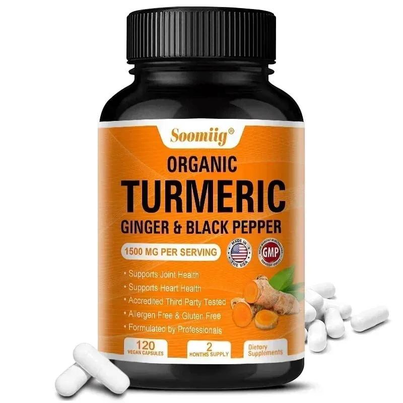 Turmeric Curcumin with Black Pepper Extract 1500mg Joint & Immune Health Support - High Absorption Turmeric Supplement NON-GMO — image 9