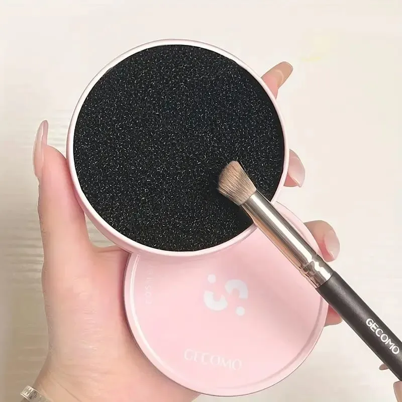 Limpador de pincéis de maquiagem, esponja limpadora de remoção de cores, limpeza rápida e fácil de pincéis de maquiagem em pó sem soluções químicas de água