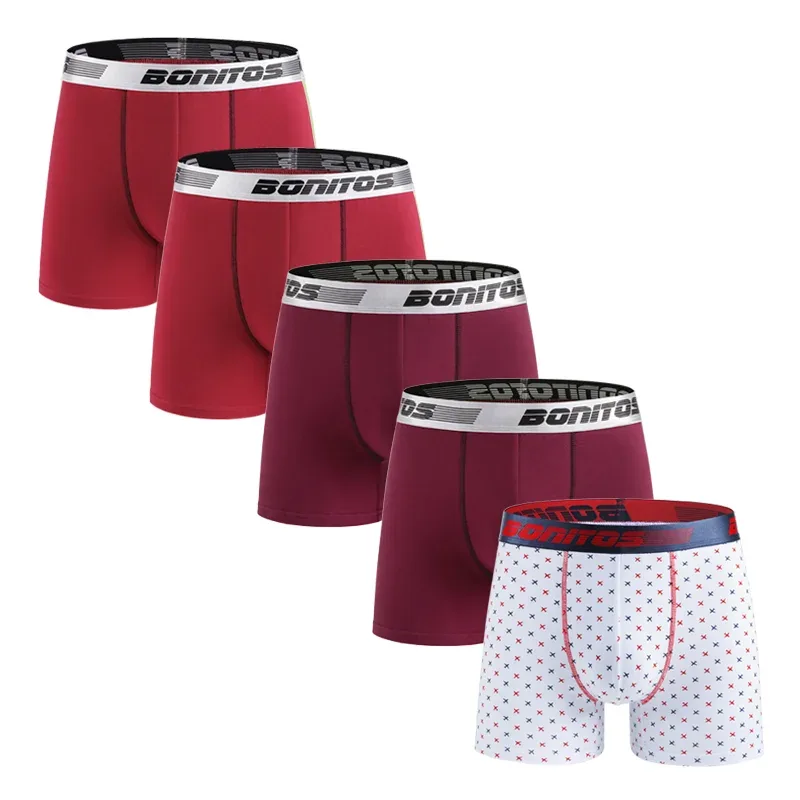 5pcs Men's Underpants Cotton Boxer Briefs Classic Men Panties BONITOS Letter Elastic Waistband Boxers Underwear For Man Shorts — image 13