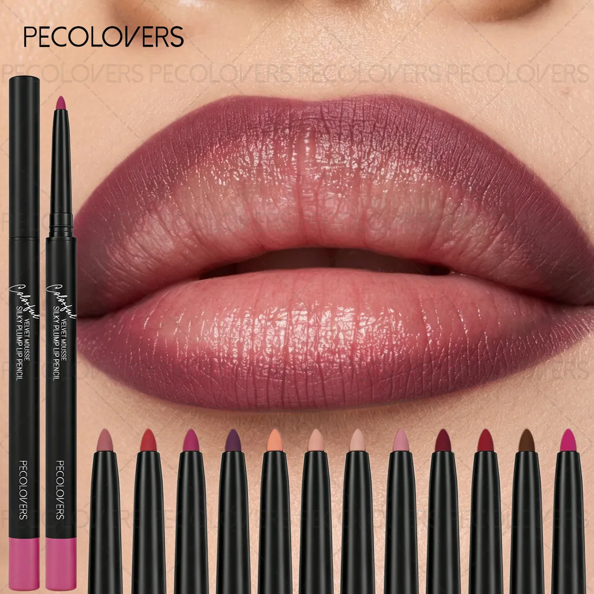 Ματ Lip Liner Φυσικό στυλό κραγιόν για όλους τους τύπους φωτός Ακριβής καθορισμός γραμμών χειλιών γυμνό ροζ μπεζ κόκκινο τόνους καθημερινό μακιγιάζ