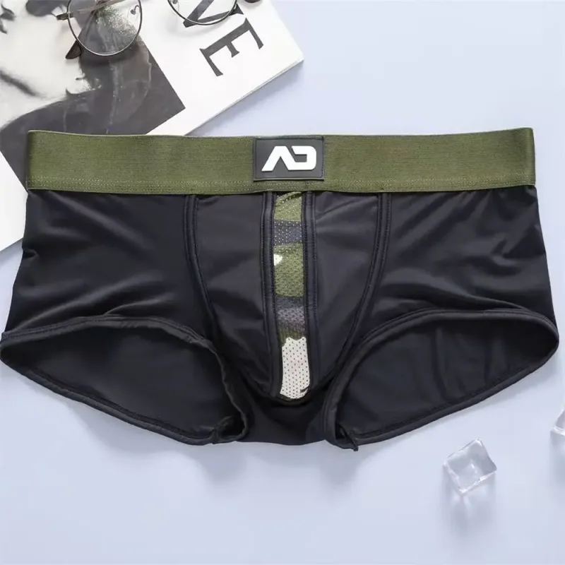 2026New men's personalized ice silk U convex low waist mesh breathable briefs, underwear fashion M388 — image 11