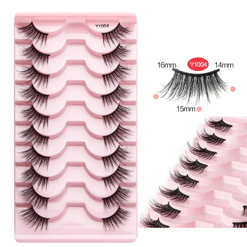 Half Lashes Cat Eye Lashes 3D Natural Finged End Eye Elong Lashes Fox Eye Lashes Faux Mink Lashes Μακιγιάζ — image 25