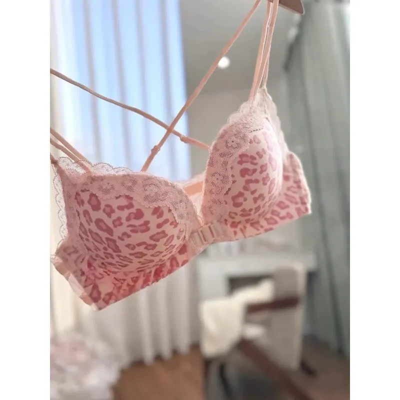 Σετ σουτιέν με μπροστινό κουμπιά Leopard Print Push Up Petite γυναικεία εξώπλατα σέξι εσώρουχα για πάρτι Βελτιώστε το μπούστο Show Larger S-XL — image 2