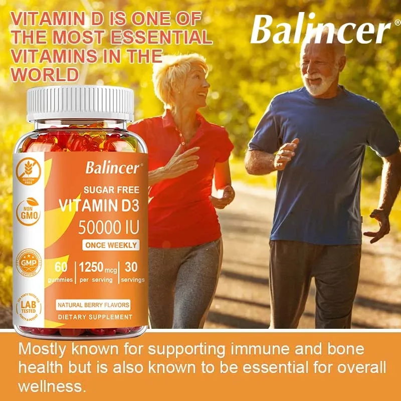 High Potency Vitamin D3 50 000 IU - Immune Support Bone Teeth Heart and Nerve Health Antioxidant - Gluten-Free Non-GMO — image 5