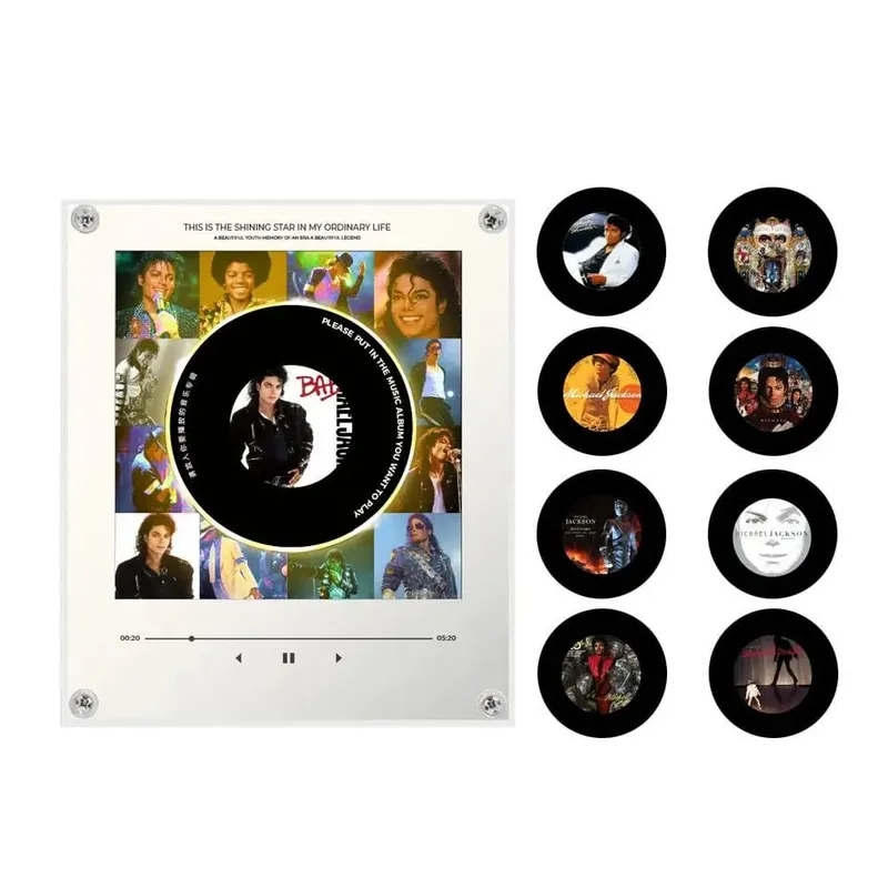 NFC Music Player Ψυγείο Μαγνητικό αυτοκόλλητο Ακρυλικό περιστροφικό μηχάνημα δίσκου Αυτόματη συσκευή αναπαραγωγής τραγουδιού για νυχτερινό φως ψυγείου — image 8