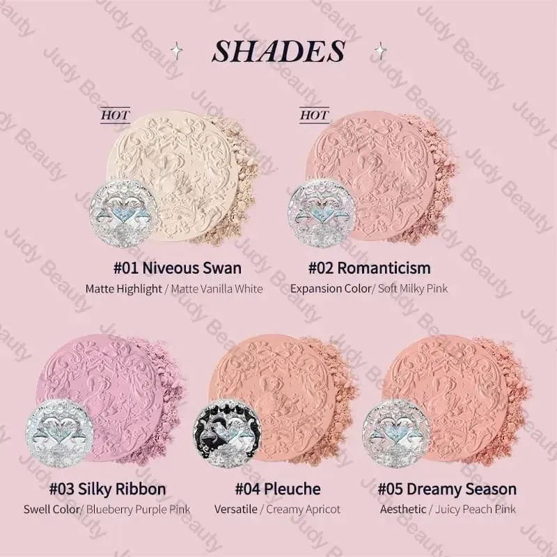 Makeup Flower Knows Set Shell Pearl Series Six Color Eyeshadow Palette Ανάγλυφο Blusher Shine Κιτ κραγιόν με τσάντα όλα μέσα