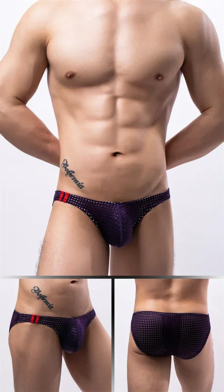 Men Briefs Summer Breathable Holes Underwear U Convex Thin Low Waist Men's Underwear Briefs Slip Underpants Calzoncillos — image 38
