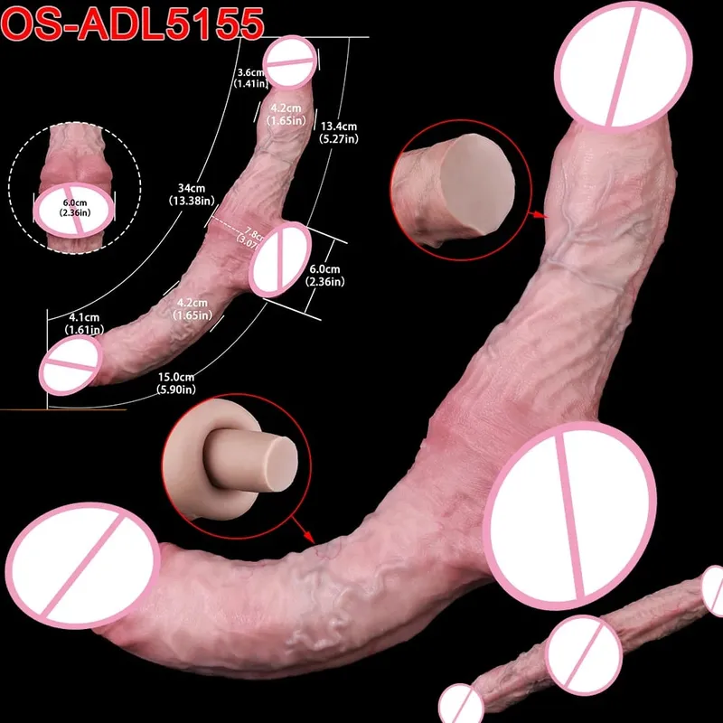 47cm Realistic Long Dildos Double Head Anal Vaginal Stimulator Sex Toy With Sucker For Lesbian Couples Gay Men Adult Tools — image 15