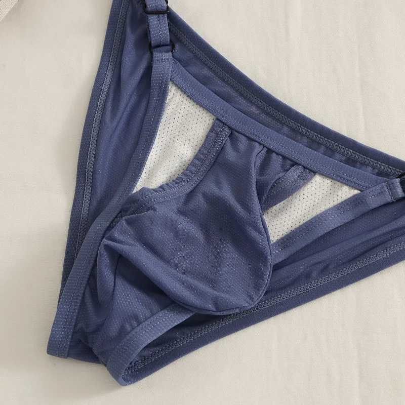 Men's Ice Silk Briefs with Open Front And Adjustable Waist - Summer Sexy Breathable Underwear for Comfortable Fit — image 5