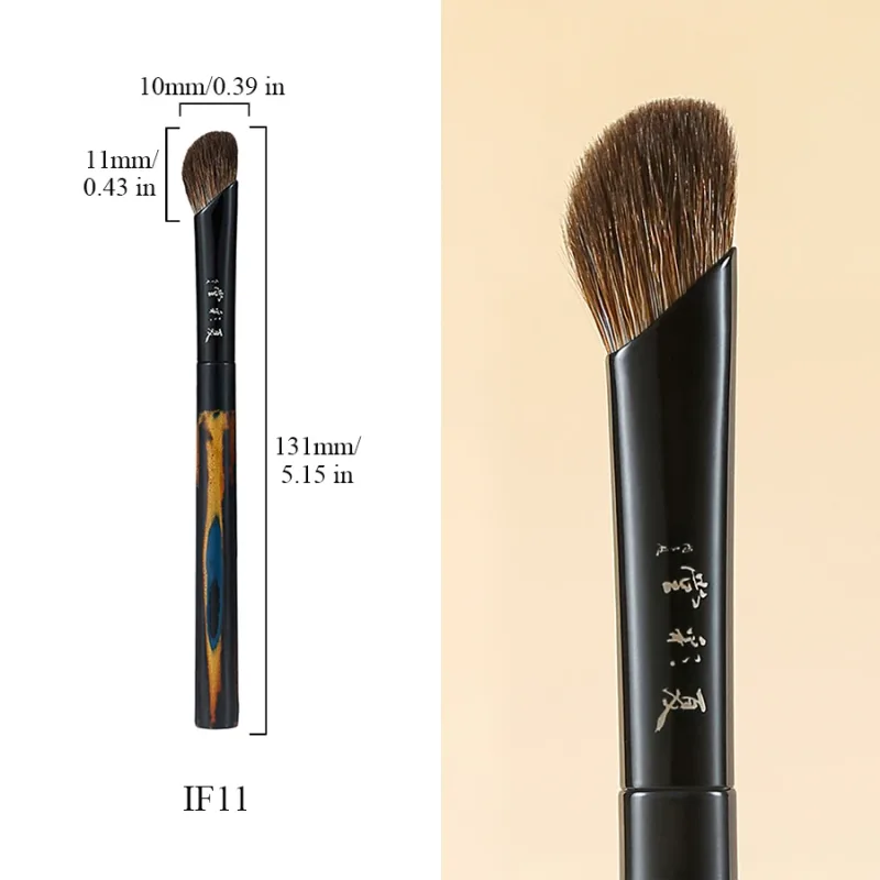 Macio misturado sable lynx cabra cabelo artesanal escova de maquiagem sombra de olho mistura escova luxo laca chinesa lidar com pincéis de maquiagem