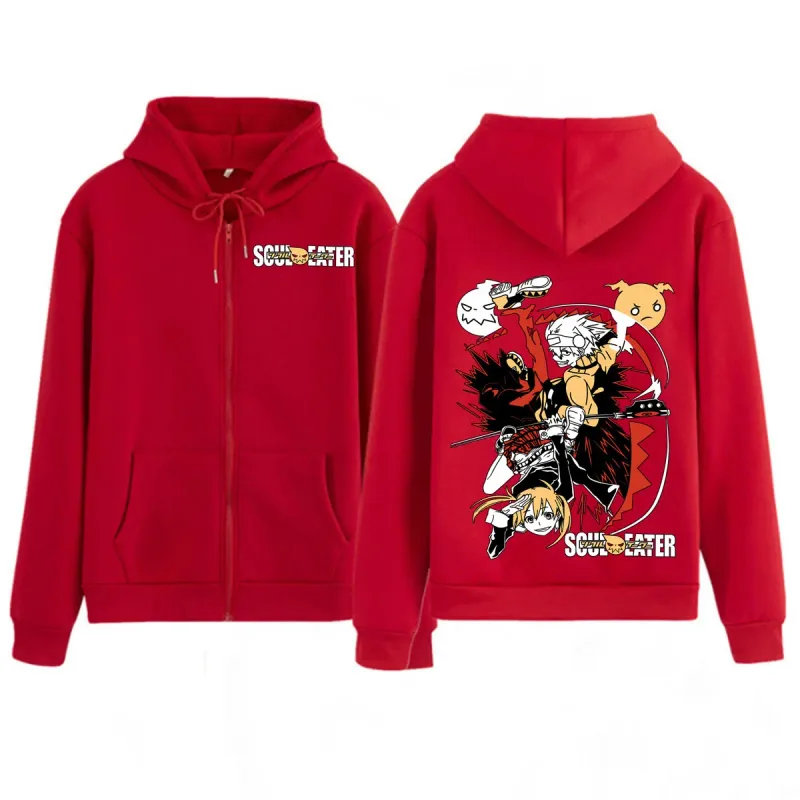 Anime Soul Eater MAKA ALBARN 지퍼 후드 재미 있은 남성 여성 의류 패션 대형 의류 캐주얼 긴 소매 streetwears