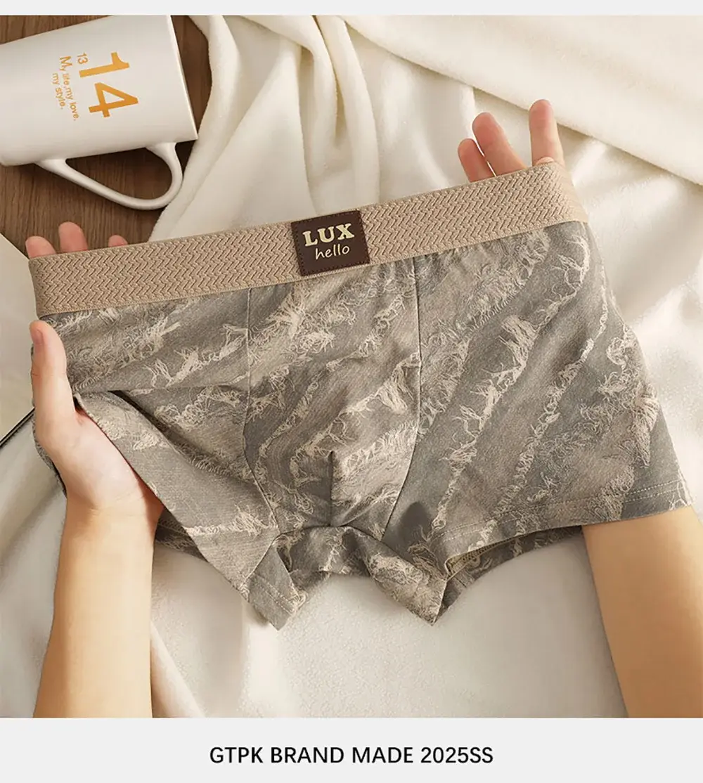 3PCS/Pack 100% Cotton Luxury Print Boxers Hombre 3D Mesh Breathable Antibacterial Pouch Underwear Comfortable Soft Men's Panties — image 11
