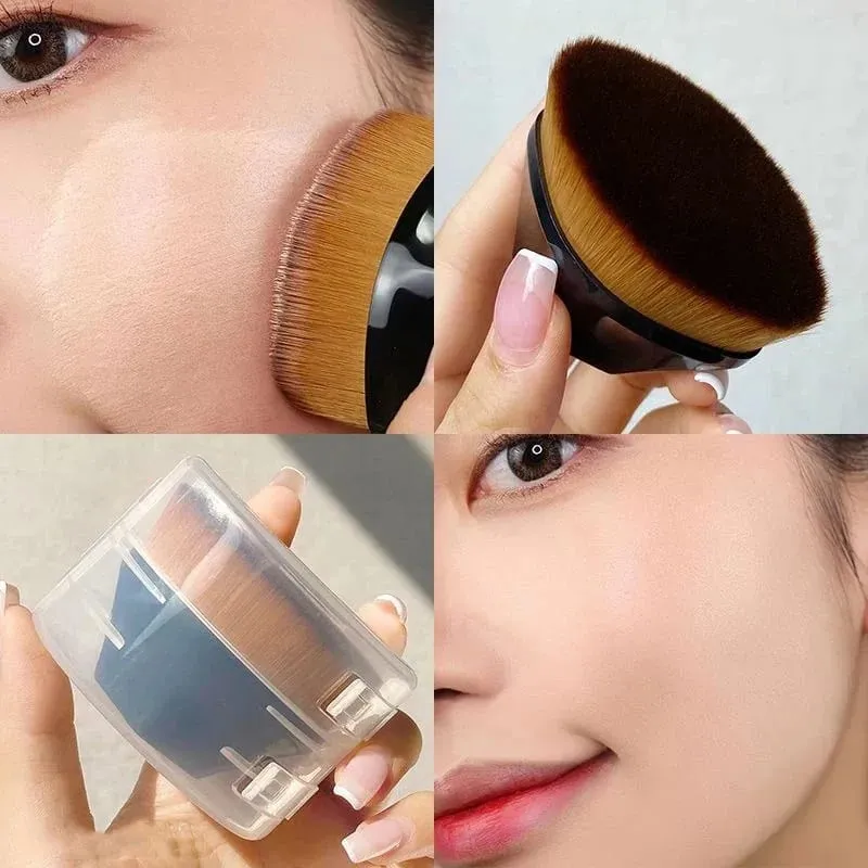 1/2 pçs novo pincel mágico de maquiagem beleza pó rosto blush pincéis portátil profissional fundação escova grande cosméticos base macia