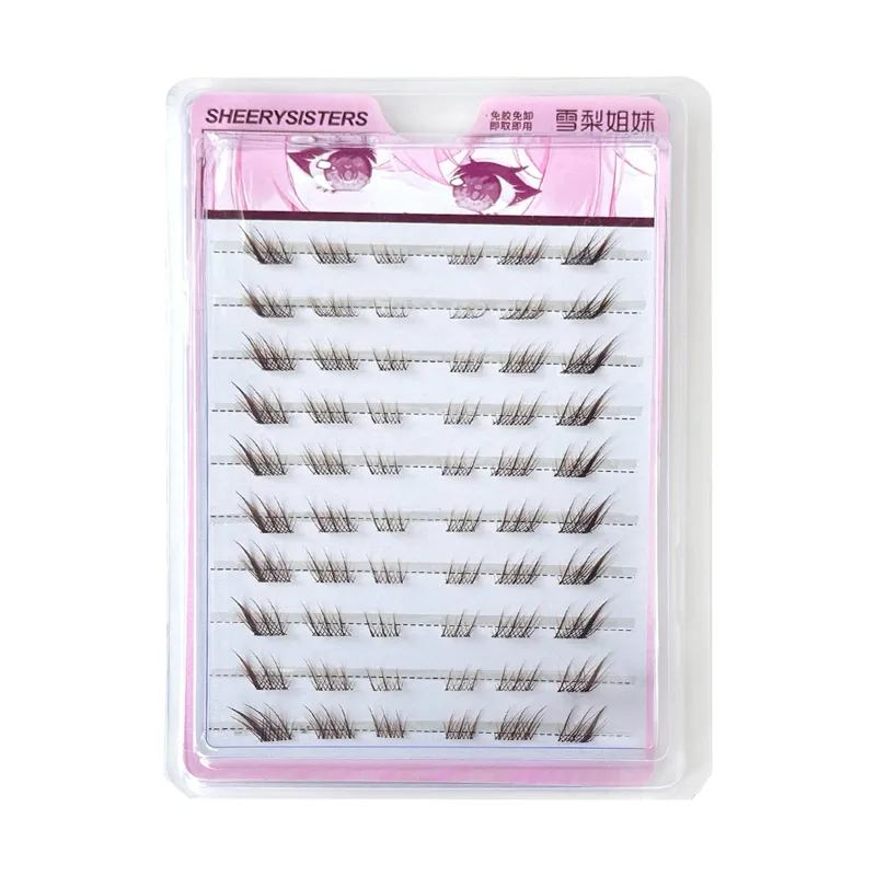 10 rows Foxes Style Anime False Eyelashes Natural Curling 8-13mm Spiky Cluster Segmented eye extensions for Beauty Eye Makeup