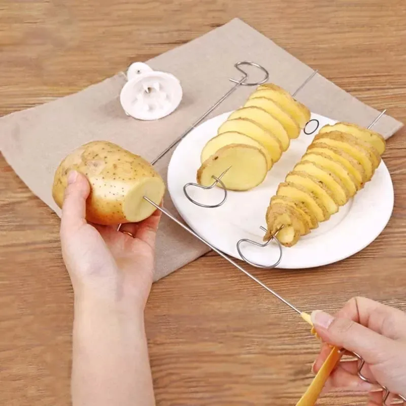 Whirlwind Potato Spiral Cutter Potato Tower Making Machine Vegetable Slicer Creative Vegetable Tools Kitchen Accessories Gadgets — image 3