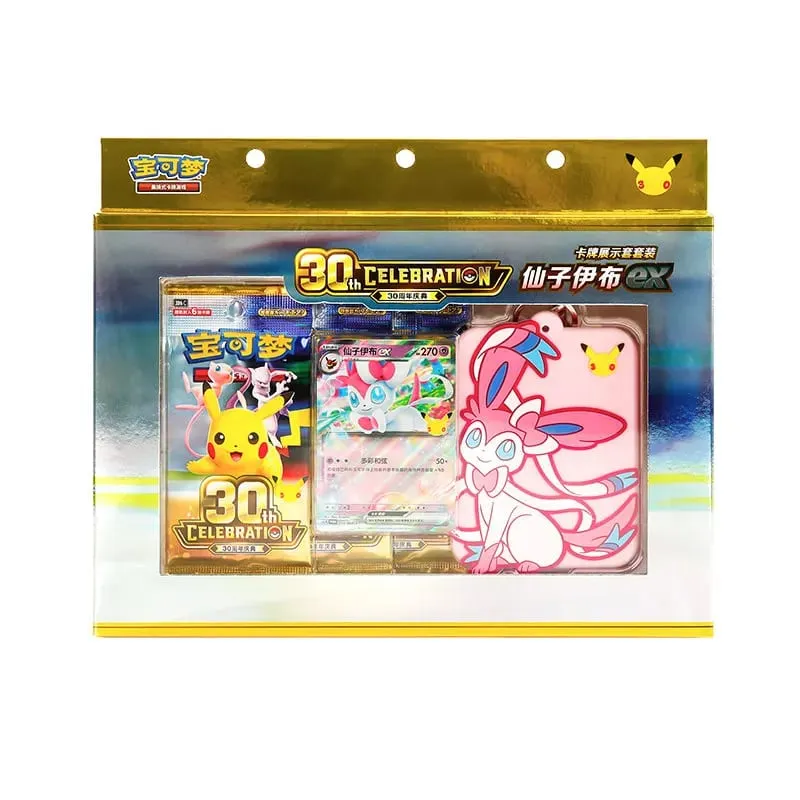 100% Γνήσιο Pokemon Εορτασμός 30ης Επετείου Απλοποιημένο σετ εμφάνισης πολυτελών κινεζικών καρτών PTCG Swap παιχνίδι με κάρτες