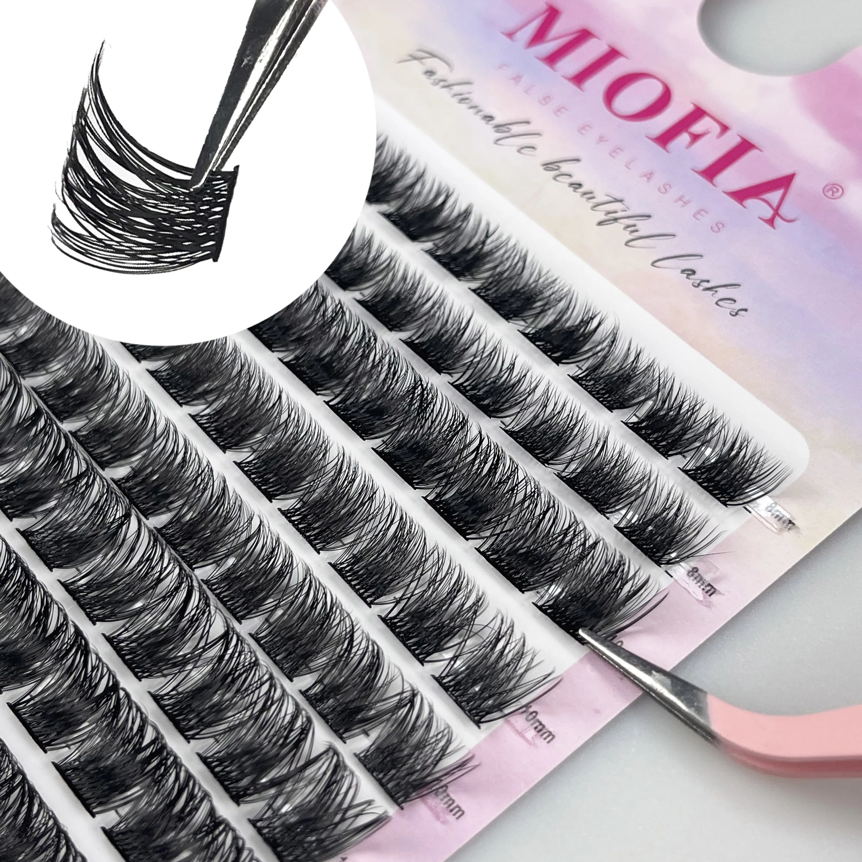 10 σειρές 3D Faux Mink Cluster Ψεύτικες βλεφαρίδες Cat Eye Lashes Φυσικές παχιές βλεφαρίδες DIY βλεφαρίδες μακιγιάζ Extensions βλεφαρίδων