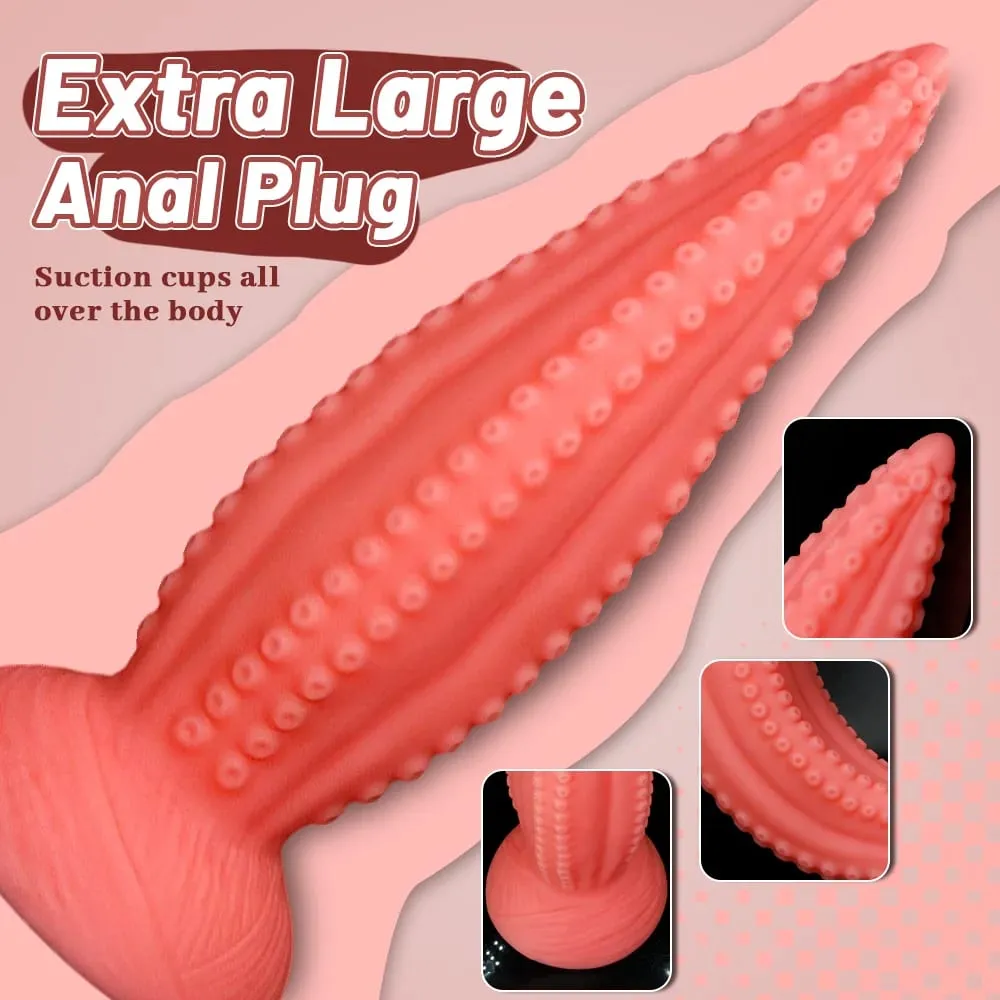 Big Anal Dildos 5 μεγεθών Μαλακό σιλικόνη με μακρύ βύσμα πισινό Monster Dildo Τεράστιο ροζ πλοκάμι Dildo Masturbate Παιχνίδια σεξ για γυναίκες άνδρες — image 4