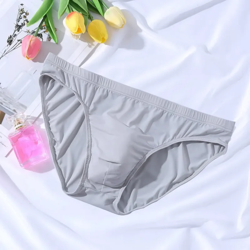 New Big Men's U Convex Underwear Ice Silk Quick Drying Briefs Summer Cool Low Waist Thin Male Underpants Plus Size — image 14