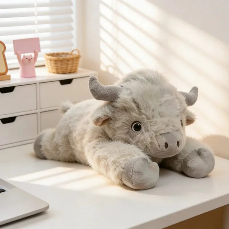 Δώρα γενεθλίων Μαξιλάρι 40 εκατοστών Highland Cow Γεμιστά Ζώα Μαξιλάρι βοοειδών ξαπλωμένος καναπές πλάτη — image 3