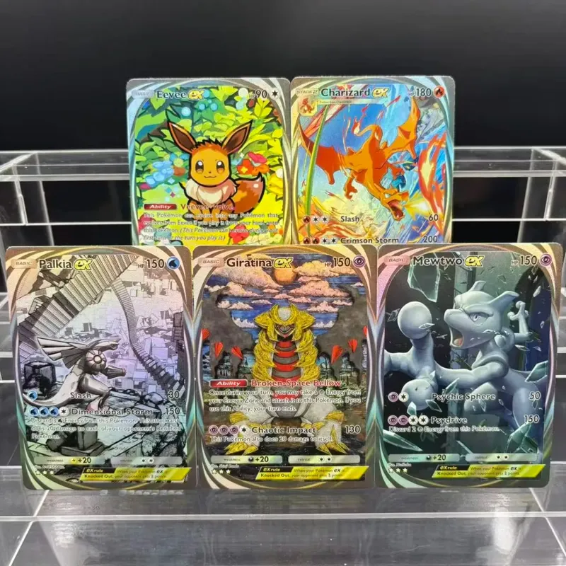 5 τμχ Κάρτες συλλογής DIY POCKET Mewtwo Leafeon ex Self Made Single Card Classic Game Anime Card Toy — image 10