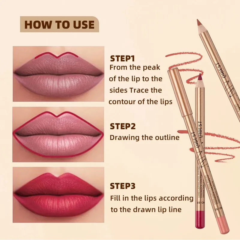 12 ΤΕΜ Σετ Lipliner Αδιάβροχο ματ μολύβι χειλιών Lipstick Lasting Lip Liner Pen Smooth Nude Lipstick Pencil For Cosmetics — image 7