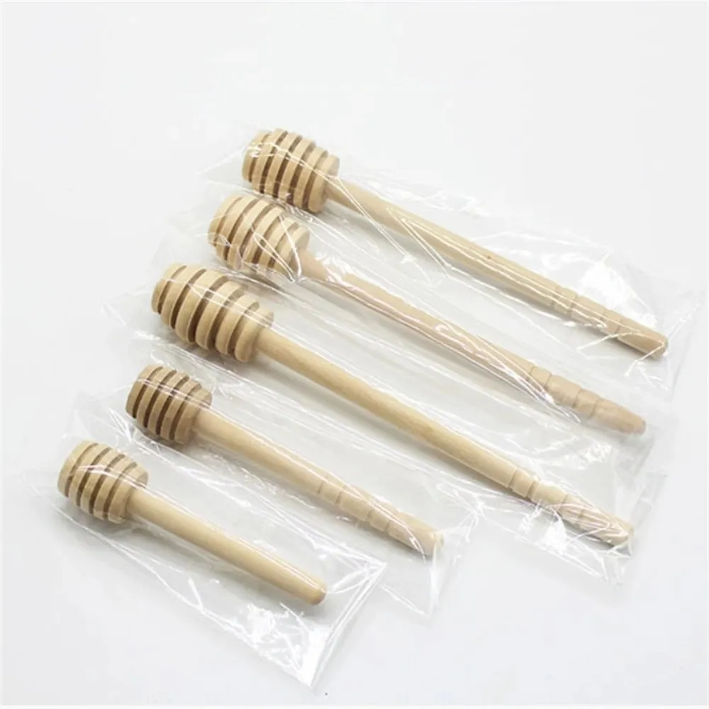 100 τμχ Wood Honey Dipper Stick Server for Honey Jar Dispense Drizzle Honey