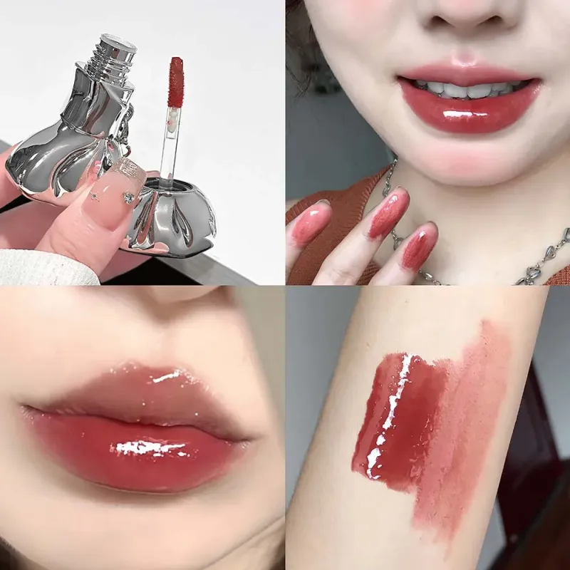 Bowknot Lip Gloss Σετ Νερό Ανοιχτόχρωμα χείλη Υψηλή λάμψη Διαφανές έως οικοδομήσιμο χρώμα καθημερινό καθημερινό μακιγιάζ casual vibe — image 10
