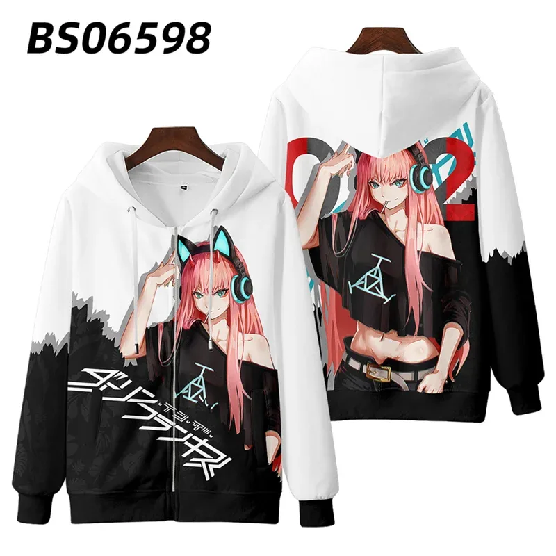 Hot Japan Anime Darling In The Franxx Cosplay Zipper Hoodies 3D Druck Männer Frauen Hip Hop Trainingsanzug Zipper Hoodie Männer der Kleidung — image 9