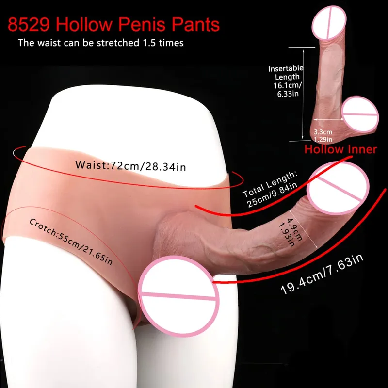 Big Knot Hollow Dildo Pants Adult Men Strap-On Penis Sleeve насадка на член Underwear For Couples Sex Pleasure Erotic Goods — image 22