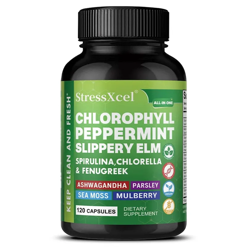 Chlorophyll Capsules with Peppermint - Supports Internal Cleanse Gut Health pH Balance Natural Freshness & Daily Wellness — image 9
