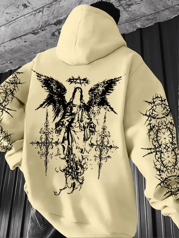 Sudaderas con capucha de estilo gótico con estampado de Ángel para hombre y mujer, sudadera informal de calle para exteriores, tendencia deportiva, sudadera de manga larga de Hip-hop para parejas, Otoño e Invierno — image 15