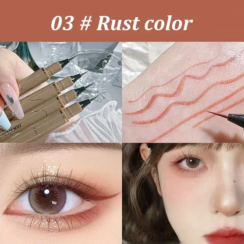 Black Brown Waterproof Quick-drying Liquid Eyeliner Ultra-fine Matte Long-lasting Silkworm Eye Liner Pencil Eye Makeup Gifts