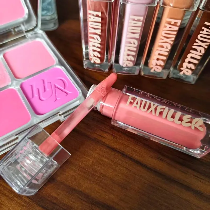 Το δημοφιλές Lip Gloss είναι λείο και εύκολο στην εφαρμογή Ματ αντικολλητικό Cup Powder Is fine and μακράς διαρκείας Μακιγιάζ 4 Color Blusher — image 4