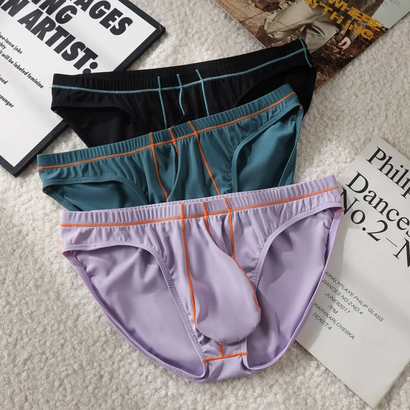Mens Underwear Briefs SoftNylon Panties For Man Brief Shorts Homme Ropa Patchwork Low Waist Underpants Cueca Plus Size M-XXL — image 8