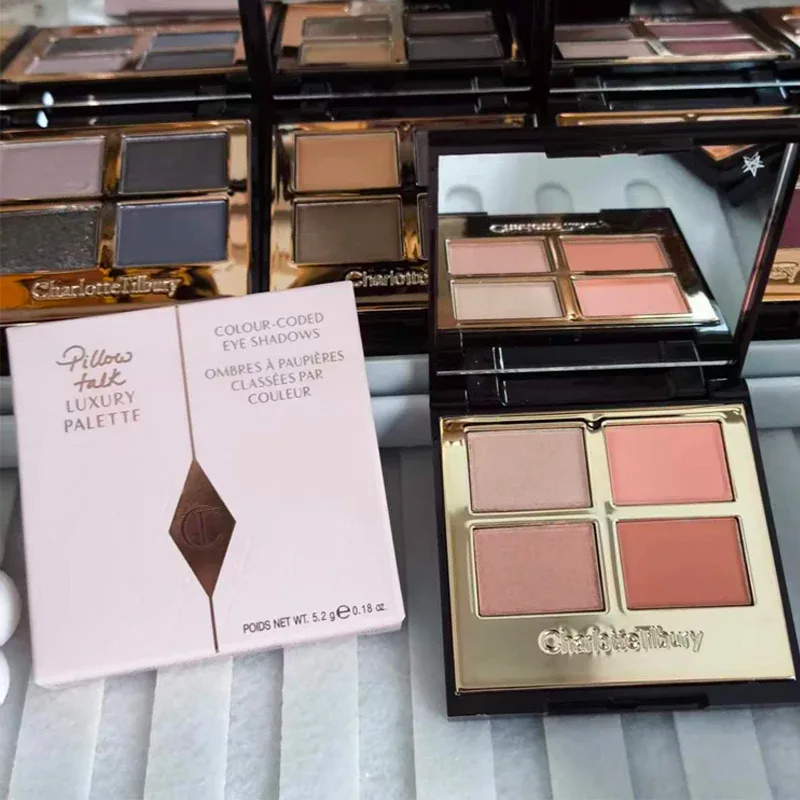 Charlotte Tilbury Four Color Palette Pillow Talk Eraggera Eyes Small Gold Tube Lipstick Easy To Apply Makeup Portable Cosmetics