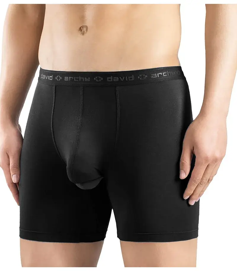 David Archy 3 Pack Mens ชุดชั้นในกางเกงบ็อกเซอร์ Basic MicroModal Soft Breathable Mens Dual Pouch Boxers Quick Dry กีฬาฟิตเนส — image 5
