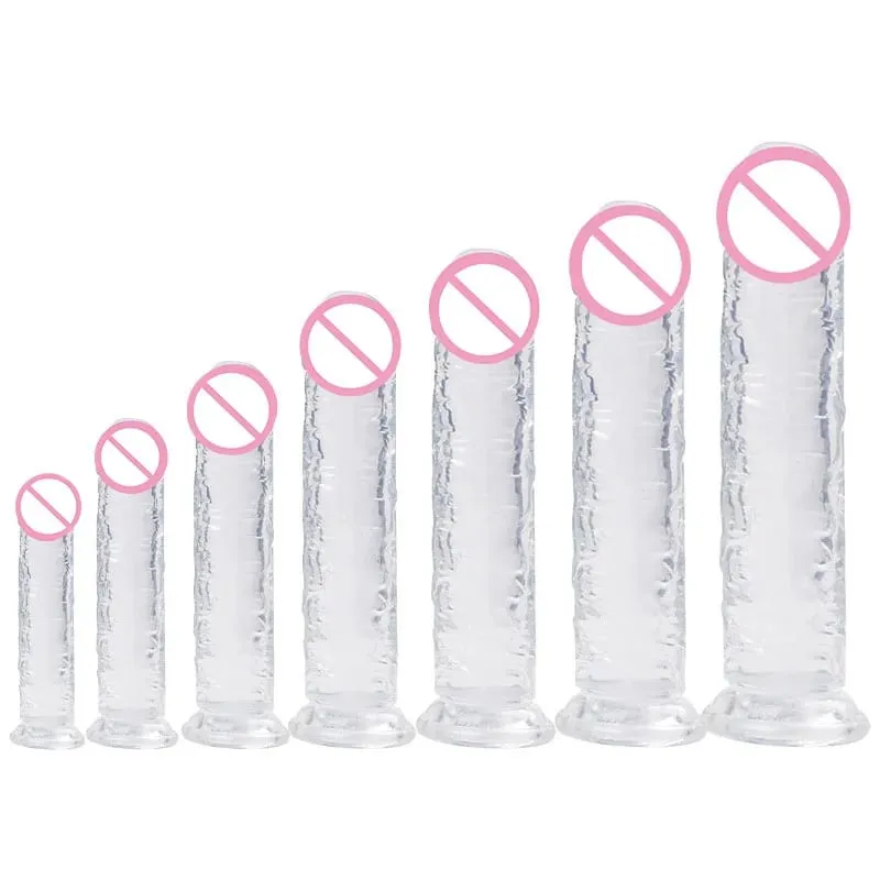 Ρεαλιστική βεντούζα πέους Dildo Jelly Dildo Big Dick Θηλυκός Αυνανιστής Κλειτορική Διέγερση Λεσβιακά σεξουαλικά παιχνίδια για γυναίκες 7 μεγεθών — image 4