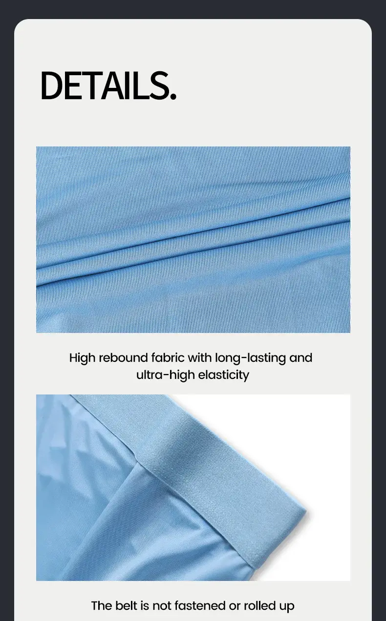 3PCS Men's sports underwear: high-waisted, belt-cinching, lengthened, anti-leg chafing, waist-protecting, flat-angle shorts — image 8