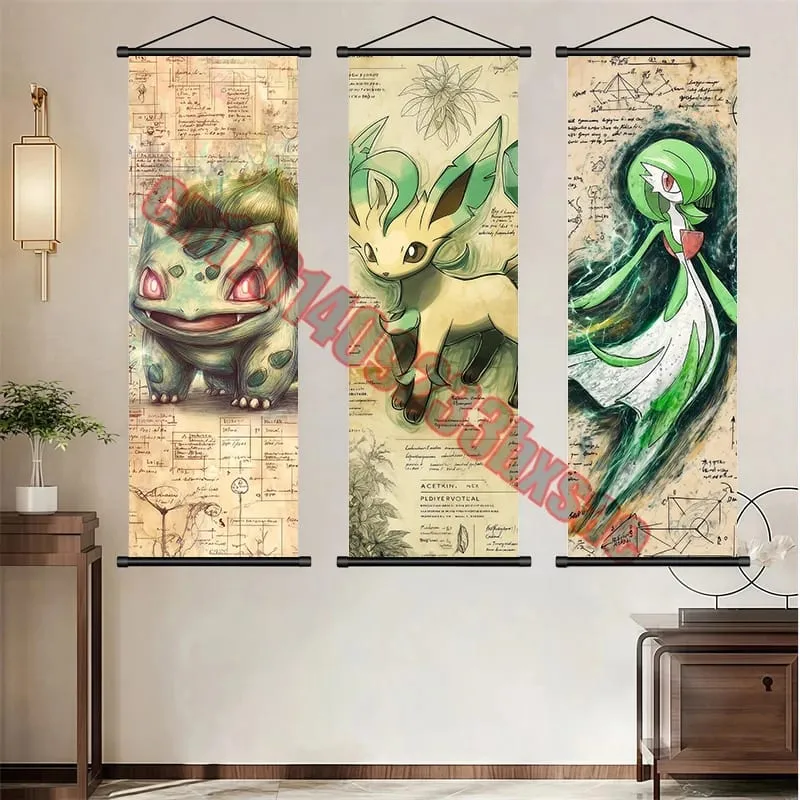 Έντυπη αφίσα Pokemon Έργα τέχνης τοίχου Anime Εικόνες Gengar Charizard Ζωγραφική Καμβάς Pikachu Κρεμαστά ρολά Διακόσμηση δωματίου στο σπίτι