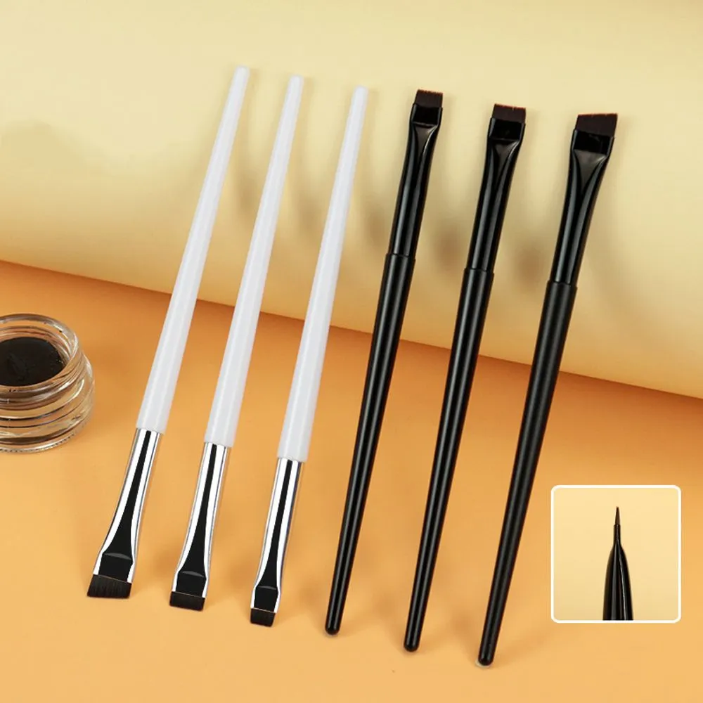 Up ferramenta oblíqua escova de cosméticos beleza lâmina pincéis de maquiagem forro escova de sobrancelha angular fino pincéis de delineador plana escova de sobrancelha — image 3