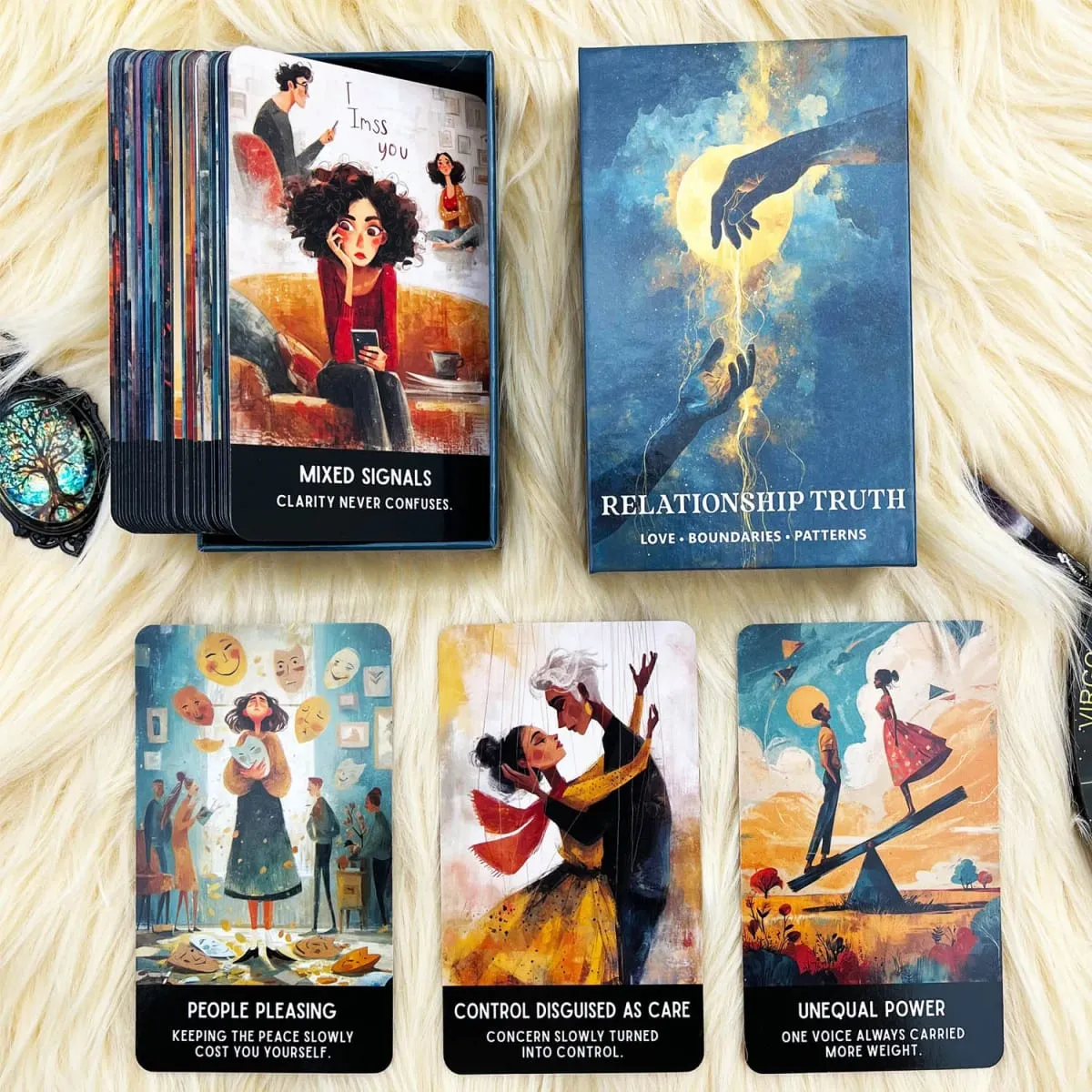 54 Relationship Truth Oracle Cards 13x8 cm Reveals Communication Patterns Παιχνίδι καρτών για προσωπική ανάπτυξη Διορατική τράπουλα — image 2