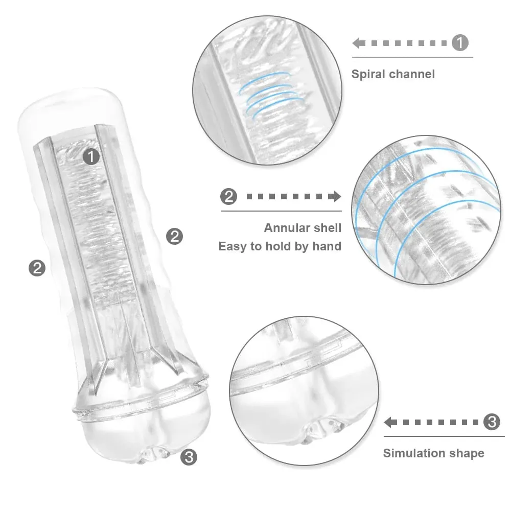Male Masturbator Soft Silicone Pussy Vaginas Transparent Penis Pump Pocket Penis Endurance Masturbation Cup Sex Toys For Men 18 — image 2