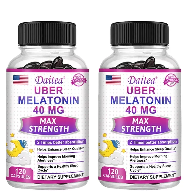 קפסולות Daitea Super Melatonin-40mg מכילות ויטמין C עוזרות לך להירדם מהר יותר להקל על נדודי שינה ולשפר את איכות השינה
