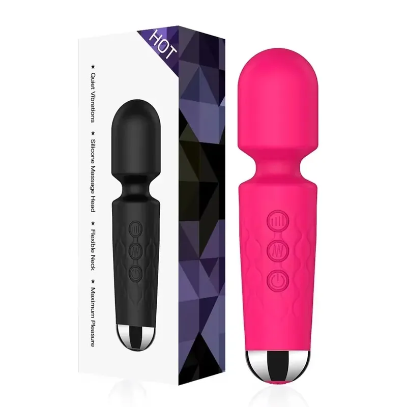 20 Speeds Magic Wand Vibrator G-Spot Clitoral Stimulator Επαναφορτιζόμενο αδιάβροχο μασάζ σεξ παιχνίδι για γυναίκες