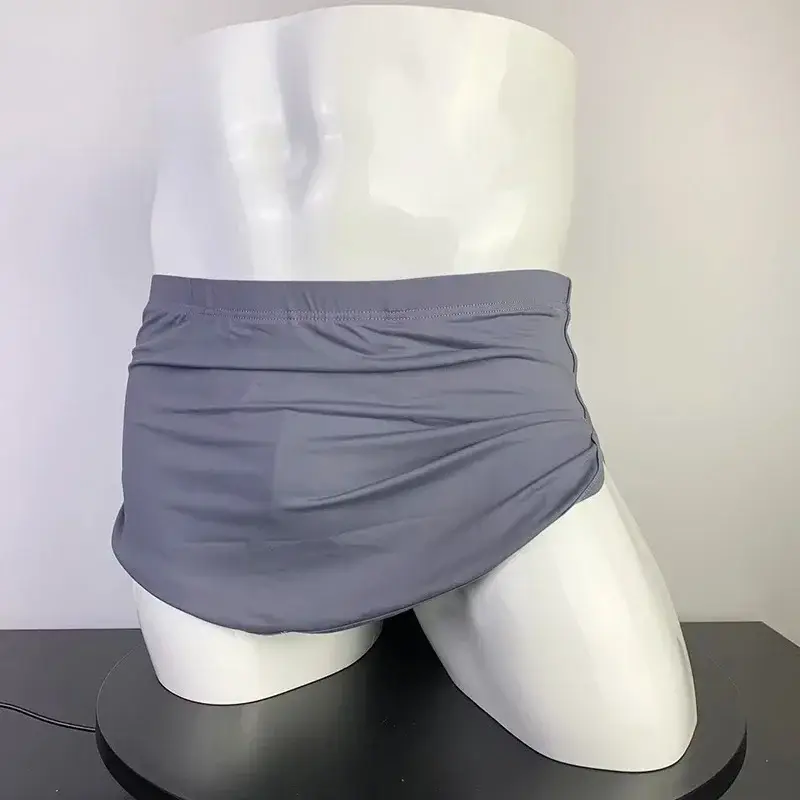 Men's Ice Silk Boxer Shorts Low Waist Breathable Underwear with Detachable Inner Lining Moisture Wicking Summer Panties — image 6